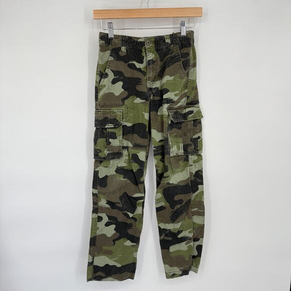 Cherokee Other - Y2K Cherokee Boys Camo Cargo Pants Sz 12 Green 100% Cotton Pockets Utility